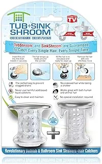 Tubshroom And Sinkshroom Drain Protectors Hair Catchers For Bathtubs And Sinks, Chrome