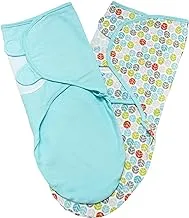 MOON Organic Swaddle. Lightweight. Breathable. Pack of 2.Infant,New Born Baby. Light Blues 0m+.