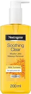 NEUtrogena، MakEUp Remover، Soothing Clear Micellar Jelly، يزيل المكياج المضاد للماء ويهدئ البشرة المجهدة ، 200 مل