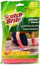 Scotch-Brite Extra Strong Gloves Large Size, 1 pair/pack | Extra Heavy Duty | Protect your hands | Waterproof | Tear-Proof | Excellent Grip | Comfortable Fit | Gloves Kitchen | Garden | Outdoor