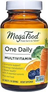 MegaFood One Daily - Supports Overall Health - Multivitamin with B Vitamins and Food Blend - Gluten-Free, Vegetarian, and Made without Dairy - 60 Tabs