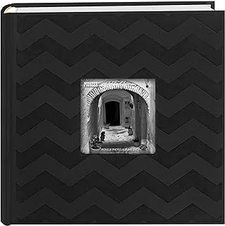 Pioneer Photo Albums DA-200CVR 200-Pocket Chevron Embossed Frame Leatherette Photo Album, 4 by 6-Inch, Black