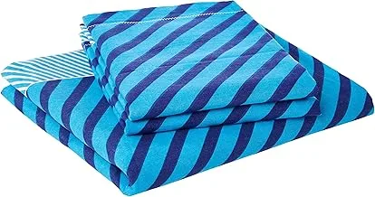 Story At Home Flat Double Bedding Set, Blue, 225 X 250 Cm, Mg1408, 3 Pieces