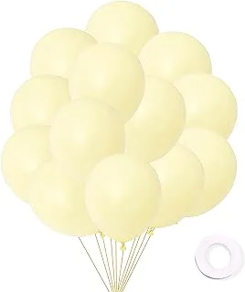 PARTY TIME - 20 Pieces Pastel Macaron Balloons Candy Colored Latex Party Balloons for Birthday Baby Shower Wedding Christmas Party Decorations Supplies - Balloons (10 Inches) (Pastel Yellow)