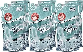 Cool & Cool Floral Fresh Fabric Softener 1 Liter Pouch (Pack of 6) - Long-Lasting Scent, Gentle Fabric Care, Laundry Essential 6 Liters