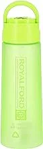 Royalford RF7578Gr 700ml Water Bottle REUsable Wide Mouth With Hanging Clip Button Lock Lid Transparent Body PeRFect While Travelling, Camping, Trekking & More, Green