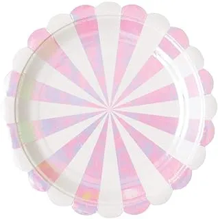 Meri Iridescent Striped Plates, Small