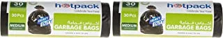 HOTPACK HOTPACK, Disposable Strong & Bio-Degradable Heavy Duty Garbage Bag Roll Twin Pack, Medium, 60 Pieces