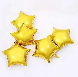 10Pcs Star Shape Foil Mylar Balloons,10 Inch Gold PentagRAM Balloon For Birthday Party &Amp; Wedding Decoration