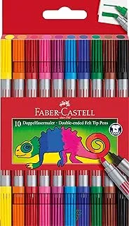 Faber-Castell أقلام فلوماستر ذات طرفين 10 ألوان