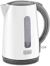 Black+Decker Concealed Coil Kettle, White, 1.7 Litres, Jc70-B5