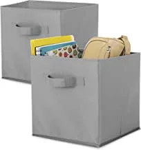 Whitmor, Gray, Collapsible Cubes, Set of 2