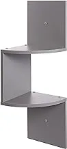 Greenco Zigzag 2 Tier Corner Floating Shelves, Gray Finish.