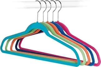 Whitmor Flocked Suit Hangers 5 Pieces, Multicolour