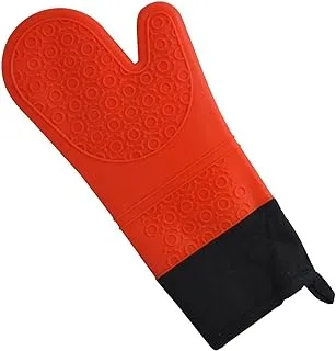 RK Silicon Oven Gloves In Red, Rntp24-R, Heat Proof Baking Gloves, Non-Slip Mitts Pot Holders, Baking Gloves