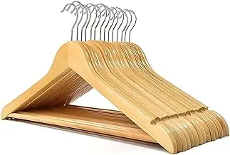 FEELINGS Wooden Hangers 24-piece, Non-Slip Clothes with Notches, for Wardrobe, Cloth Display Rack, Space Saving Closet Storage Organizer, Hanger - Beige