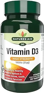 Natures Aid Vitamin D3 1000iu (25ug), 90 Tablets