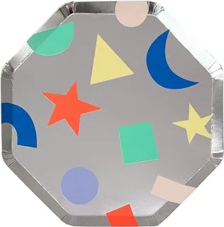 Meri Meri Silver Geometric Side Plates 8 Pieces