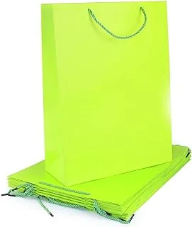 Rosymoment Party Paper Gift Bag, Green, YA-4, 12 Pieces