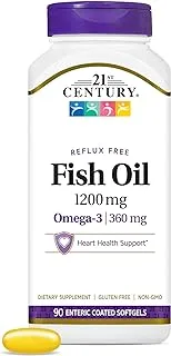 21St Century Fish Oil 1200 Mg Enteric Coated Softgels, 90 Count