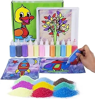 MumooBear 12Pcs/lot Kids DIY Sand Painting Toy Children Drawing Board Sets Bubble Handmade Picture Paper Craft Draw Art(Card Random)