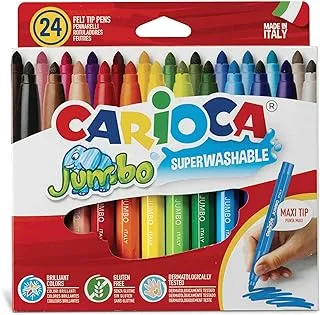 Carioca Jumbo24 Superwashable Colouring Markers, Multicolour, (C4740570)