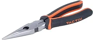 Tactix 200003 Long Nose Plier, 200mm/8-Inch, Black/Orange