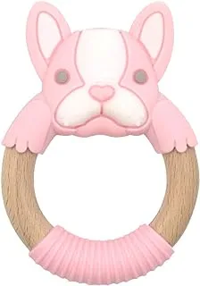 Babyworks Frankie Frenchie Teething Ring - Pink/White