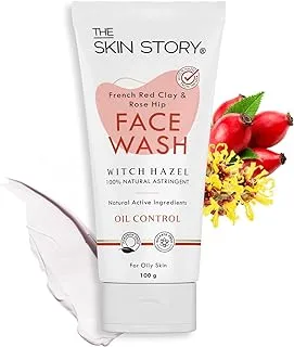 The Skin Story French Red Clay & Rose Hip Face Wash ; Oil & Pollution Control, 100 G