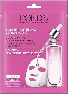 POND'S Serum Sheet Mask for Glowing Skin, Skin Brightening with Niacinamide, Vitamin E & Sea Daffodil, 21ml