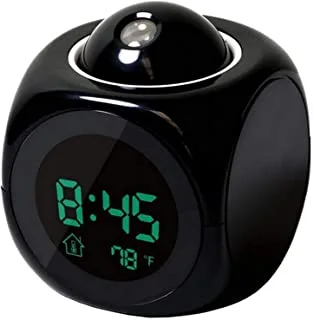 COOLBABY LED projection Clock Mini Portable multi-functional DIGITAL LCD Voice alarm Clock (black)