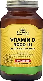 SUNSHINE NUTRITION Vitamin D 5000Iu 100 Tablets