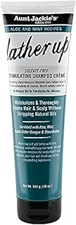 Aunt Jackie's Aloe & Mint Recipes Lather Up Stimulating Hair Moisturizing Shampoo Creme, Sulfate Free, For All Hair Types and Textures, 10 oz, Green