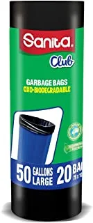 Sanita Club Garbage Bags Biodegradable 50 Gallons Large Size 75 x 103cm 20pcs