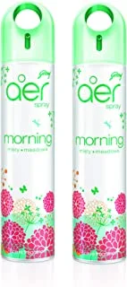 Godrej aer spray, Home & Office Air Freshener - Morning Misty Meadows, 300 ml (Pack of 2)