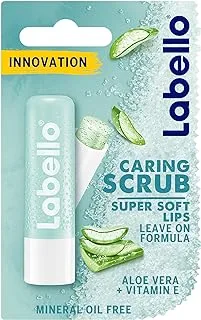 LABELLO Lip Scrub, Lip Caring Aloe Vera & Vitamin E, 4.8g