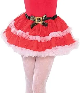 Amscan Fun-Filled Christmas and Holiday Party Santa Tutu - Child, Red, Tulle, Pack of 1