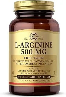 Solgar L-Arginine 500 Mg Vegetable Capsules، 100 Count