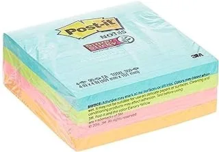 Post-it Super Sticky Notes Lined 4 x 4 in (101 x 101 mm) 675 Miami Assorted colors, 4 pads/pack | Extra Sticky Notes | For Note Taking, To Do Lists | Clean Removal | Recyclable | 90 sheets/pad