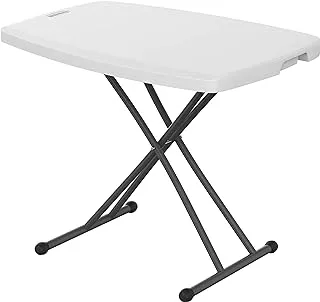 Cosmoplast Adjustable Folding Picnic Table With Steel Legs, White