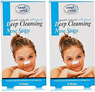 Cool & Cool Deep Cleansing Nose Strips | 12 Strips | Removes Blackheads, Unclogs Pores