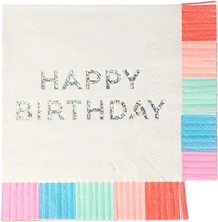 Meri Meri Birthday Fringe Napkins 16 Pieces, Small