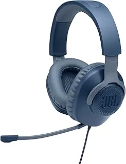 JBL Quantum 100 Wired Over-Ear Gaming Headset With A Detachable Voice-Focus Boom Mic, Quantumsound Signature, Lightweight Headband, Memory Foam Ear Cushion, Pc And Gaming Console Compatible - Blue