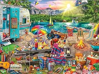 Buffalo Games - aimee stewart - the family campsite - 1000 piece jigsaw puzzle, blue