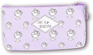 Amazing Ideas pouch - ice cream design with 'love is beautiful', purple, hf7107010465