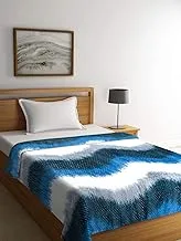 Portico Jacquard Collection Micro Flano Single Blanket-Printed, 150 X 200 Cm, Blue, 8492861