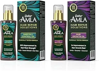 Dabur Amla Therapeutic Oil Hair Growth + Hair Fall Control Bundle Pack (150ml + 150ml)