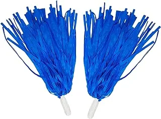 PARTY TIME - 1 Pair Plastic Cheerleader Cheerleading Pom Poms for Party Costume Fancy Dress Dance and Sport Party Dance (Blue)