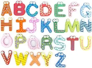 COOLBABY 26 Capital Letters Fridge Magnet Wooden & Magnetic Stickers Baby Educational Toy -Mz3210