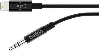 Belkin 6 ft/1.8 m 3.5 mm Audio Cable with Lightning Connector - MFi-Certified Lightning to Aux Cable for iPhone 13, 13 Pro, 13 Pro Max, 13 mini, 12, 12 Pro, 12 Pro Max, 12 mini, Black